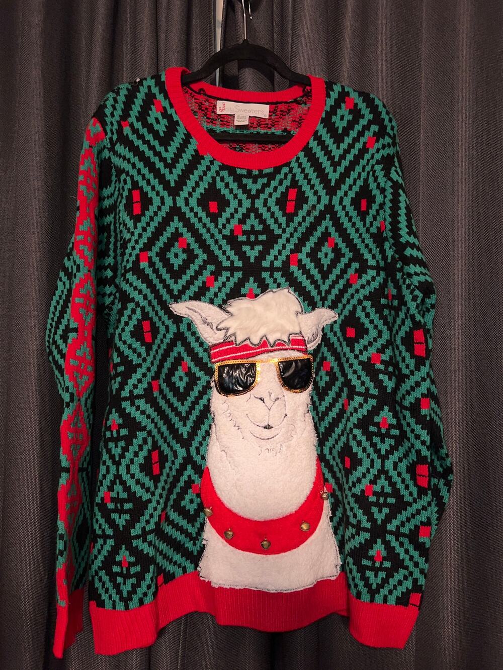 Ugly Christmas Sweater Xmas Size XL Llama
